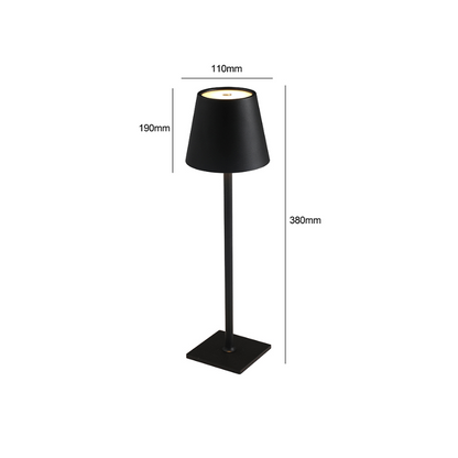 Lampara Led Negra Tactil Recargable Dimeable con Usb