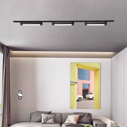Foco Riel Monofásico Negro Empavonado Móvil 10w 220v Modelo Cygnus