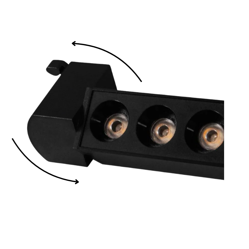 Foco Riel Monofásico Negro 24° Móvil 20w 220v Modelo Cygnus