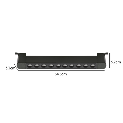 Foco Riel Monofásico Negro 24° Móvil 20w 220v Modelo Cygnus