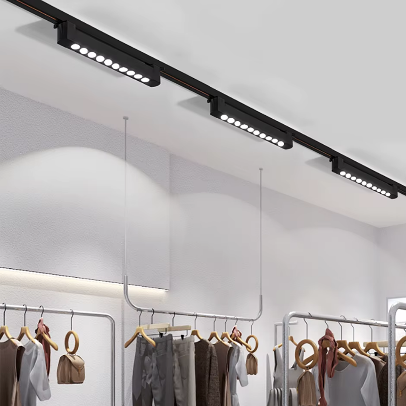 Foco Riel Monofásico Negro 24° Móvil 10w 220v Modelo Cygnus