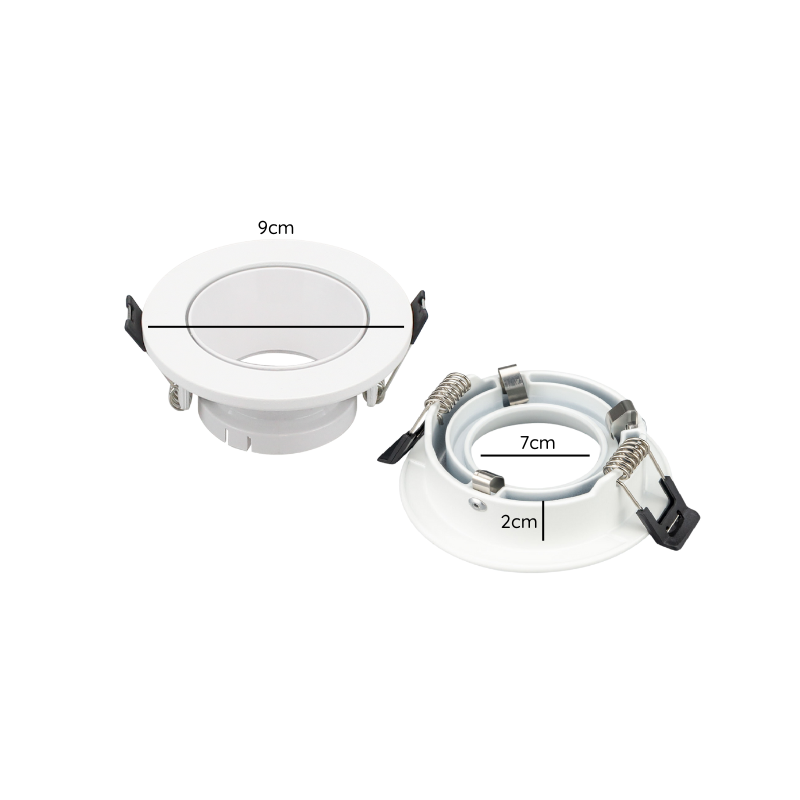 Foco Embutido Blanco Basculante Porta Gu10 con Difusor