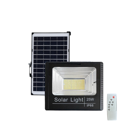 Foco Solar 25w Ip67 3.2v Con Panel Solar Y Control Remoto