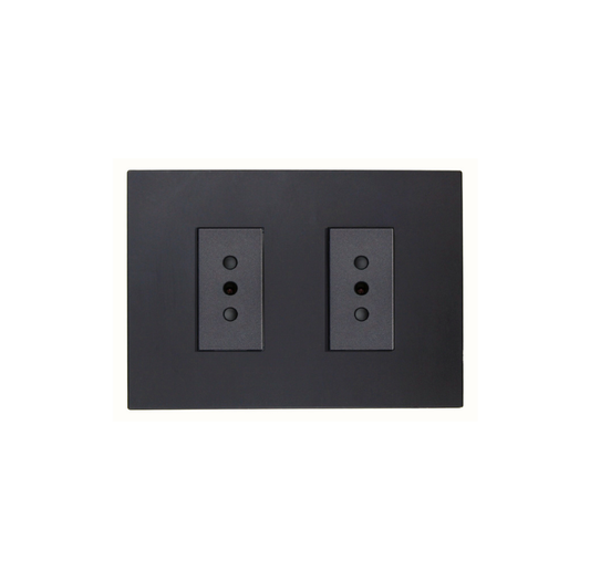 Enchufe Doble Teclon Grafito 10A 250V SEC