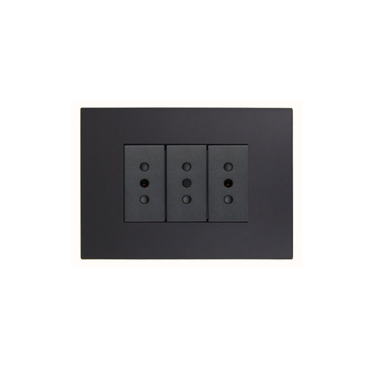 Enchufe Tomacorriente Triple Teclon Grafito 220v SEC