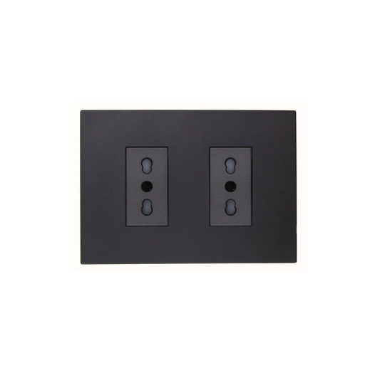 Enchufe Tomacorriente Doble Bipaso Teclon Grafito 10/16 220v SEC