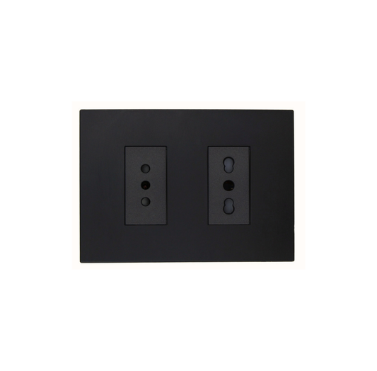 Enchufe Simple 10A + Enchufe Simple Bipaso Teclon Grafito 10/16A 250V SEC