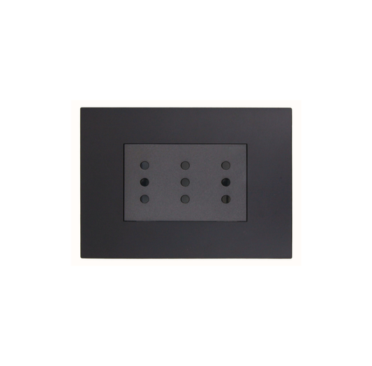 Enchufe Triple Punteado 10A 250V Teclon Grafito