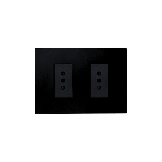 Enchufe Doble Teclon Negro 10A 250V SEC