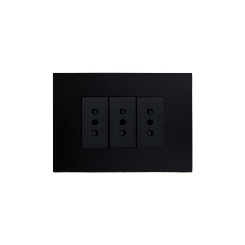 Enchufe Tomacorriente Triple Teclon Negro 220v SEC