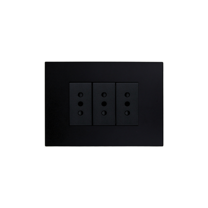 Enchufe Tomacorriente Triple Teclon Negro 220v SEC