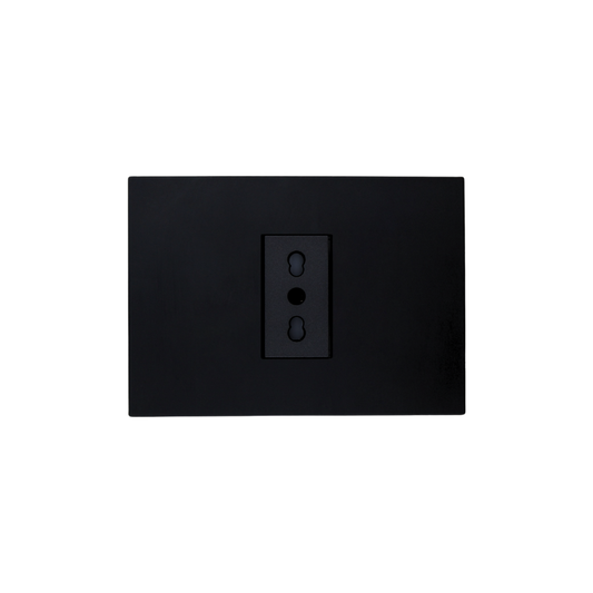 Enchufe Tomacorriente Simple Teclon Negro Bipaso 10/16 220v SEC