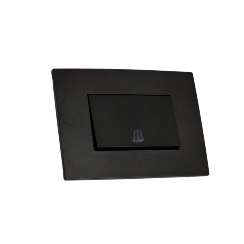 Pulsador de Timbre 10A 250V  Teclon Negro