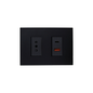 Tomarcorriente Simple 10A 250V + Toma USB Tipo A+C  Teclon Negro SEC