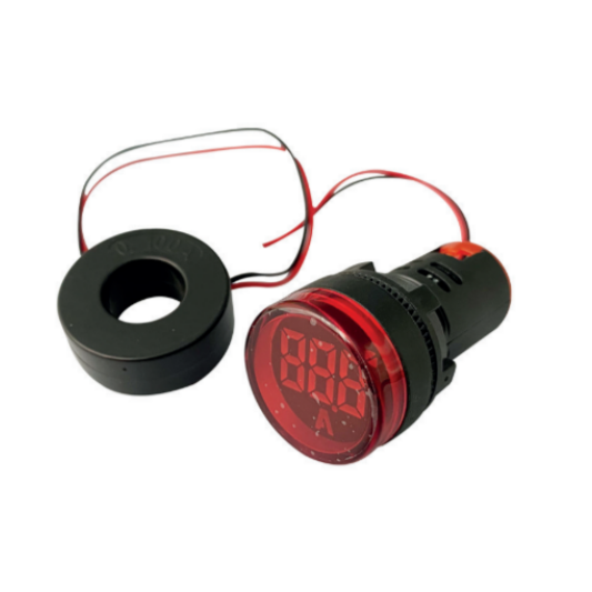 Luz Piloto Roja Led con Amérímetro 0-100A 60-500V