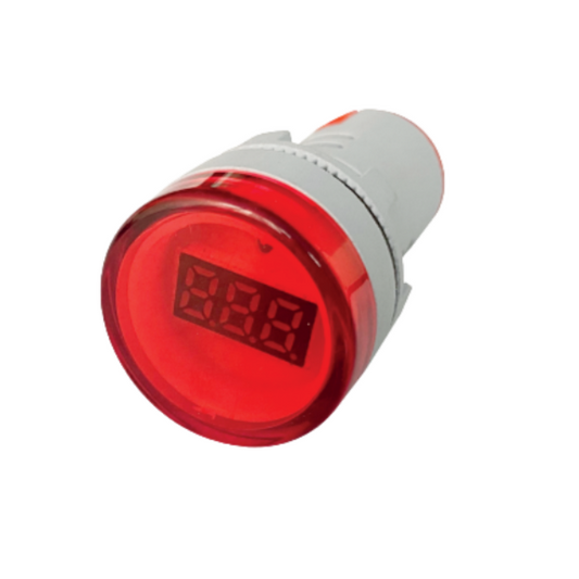 Luz Piloto Roja Led con Voltimetro 60-500V 22MM