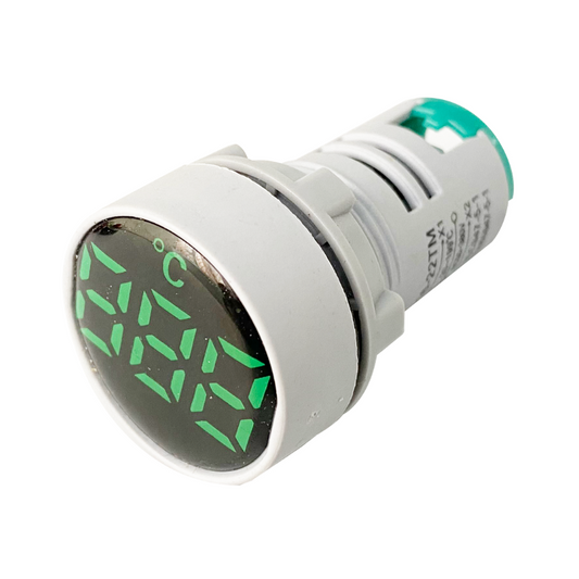Luz Piloto Verde Led con Termómetro -25°C a +100°C 60-380V