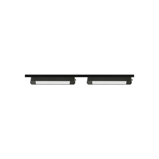 Pack 2 Focos Monofasicos Cygnus 40W Empavonado con Riel Negro 1 metro