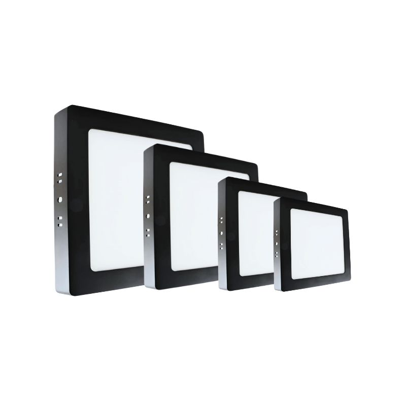 Panel Plafon Led PRO Sobrepuesto Cuadrado Borde Negro 12w 15.5cm