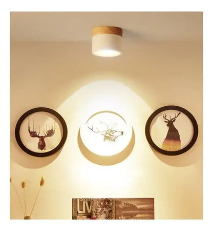 Panel Sobrepuesto Con Madera Decorativo Led 6w Luz Fria