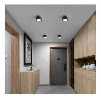 Panel Sobrepuesto Con Madera Decorativo Led 6w Luz Fria