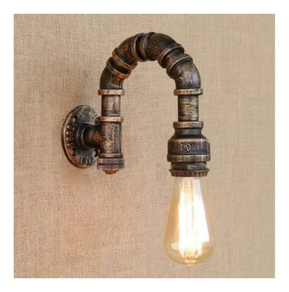 Aplique Lampara Muro Industrial Tuberia Agua E27 Bronce