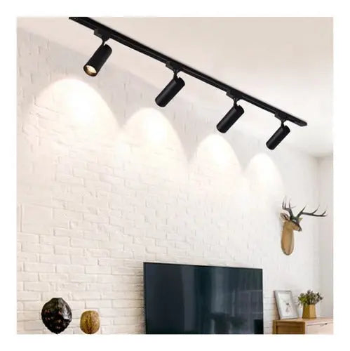 Foco Riel Monofasico 10w Led 220v Negro