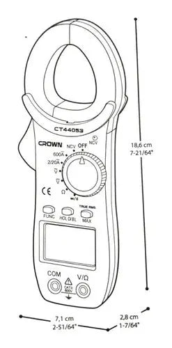 Pinza Amperimetrica Tester Multimetro Tenaza 600v Crown