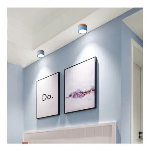 Panel Sobrepuesto Con Madera Decorativo Led 6w Luz Fria