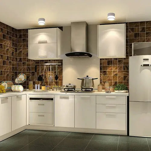 Panel Sobrepuesto Con Vidrio Decorativo Led 7w Luz Calida