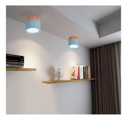 Panel Sobrepuesto Con Madera Decorativo Led 6w Luz Fria