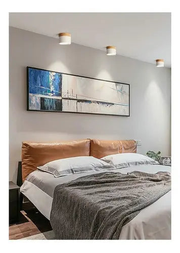 Panel Sobrepuesto Con Madera Decorativo Led 6w Luz Fria