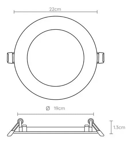 Panel Plafon Led Embutido Redondo 18w 22cm