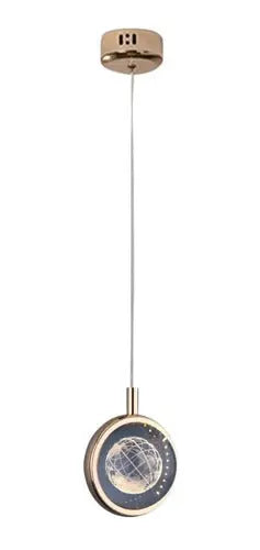 Lámpara Colgante Moderna Elegante Globo Vidrio Bronce Diseño