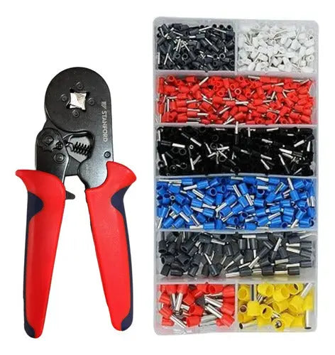 Kit De Alicate Crimpadora Terminal Ajustable 1200 Piezas