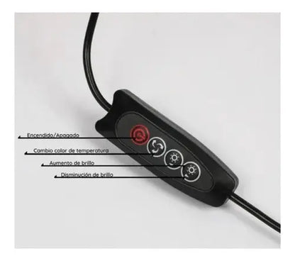 Aro Anillo Luz Led Fotografia 26cm 15w Tripode Ajustable