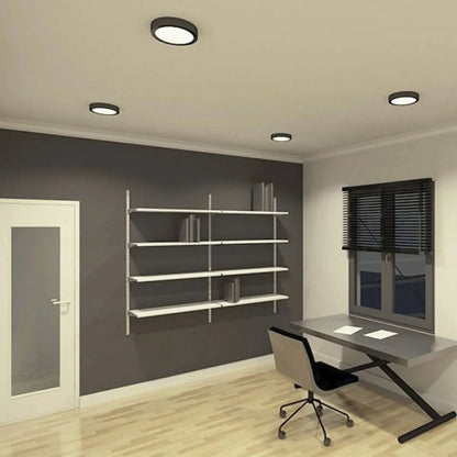 Panel Plafon Led PRO Sobrepuesto Redondo Borde Negro 24w 28.5cm