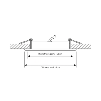 Panel Plafon Led Embutido Redondo 12w 16.5cm