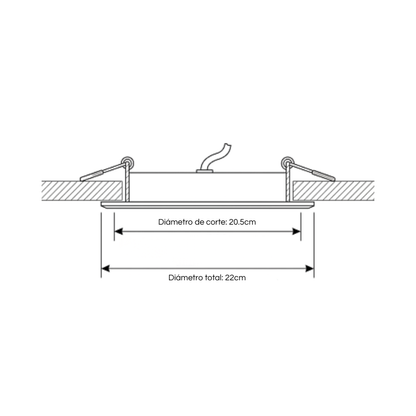 Panel Plafon Led Embutido Redondo ECO SEC 18W 22cm