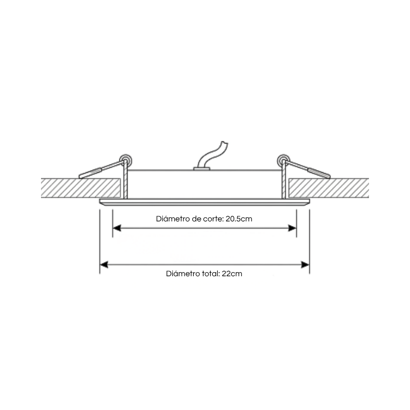 Panel Plafon Led Embutido Redondo 18w 20cm