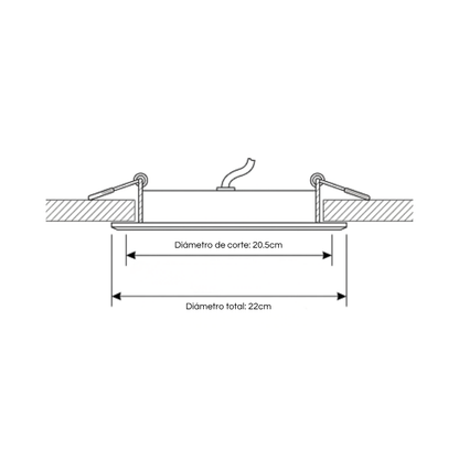 Panel Plafon Led Embutido Redondo 18w 20cm