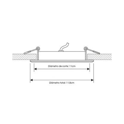 Panel Plafon Led Embutido Redondo 6w 11.5cm