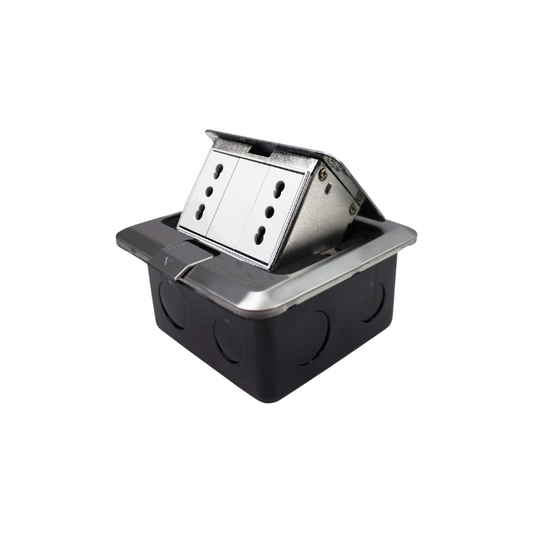 Caja De Piso Pop-Up Metalica 2 Enchufes 10/16A