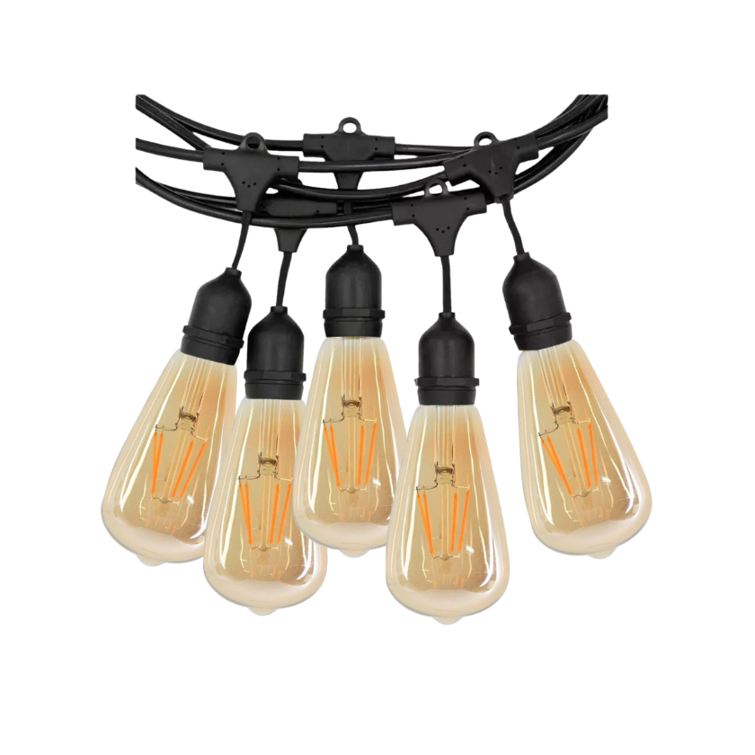 Guirnalda Decorativa Exterior de 10 metros con Ampolletas Edison 4W