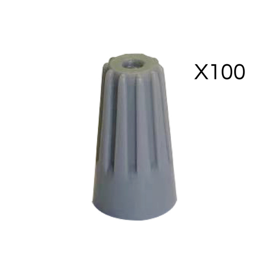 Conector Cónico 14AWG Gris Pack 100un