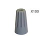 Conector Cónico 14AWG Gris Pack 100un