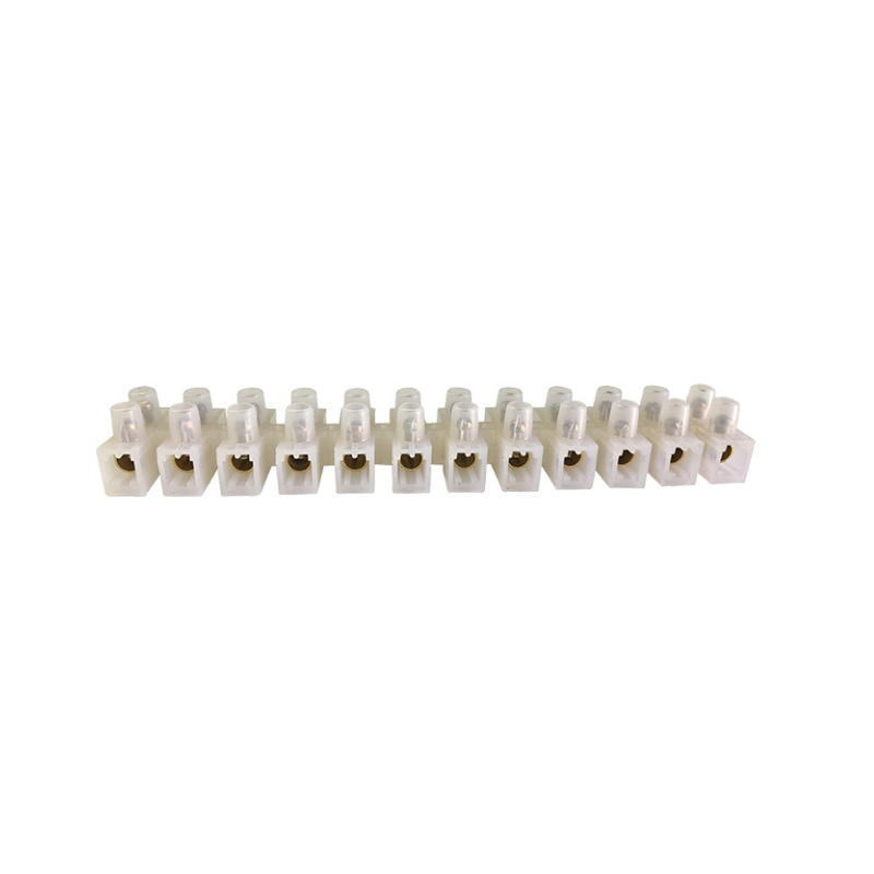Pack 10 Regletas De Conexion Plastica Blanca 12 Polos 6mm
