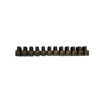 Pack 10 Regletas De Conexion Plastica Negra 12 Polos 4mm