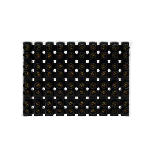 Pack 10 Regletas De Conexion Plastica Negra 12 Polos 4mm