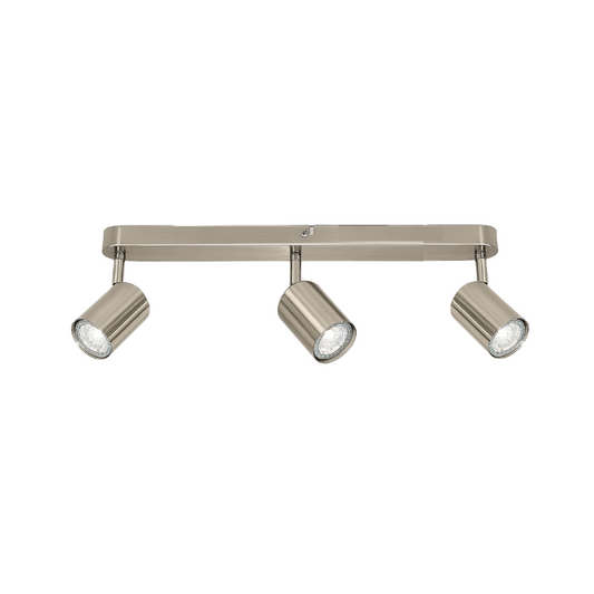 Aplique Niquelado Triple Porta Ampolleta Dicroica Gu10 Dirigible